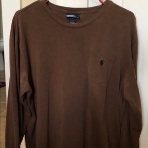 Brown Polo Long-Sleeve Tee